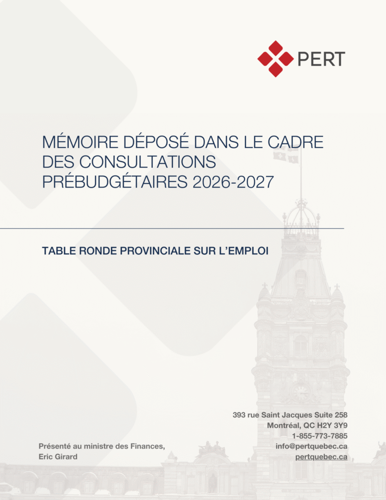 Mémoire Déposé Dans Le Cadre Des Consultations Prébudgétaires 2026-2027